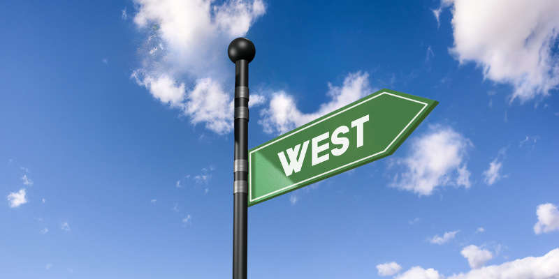 שלט ועליו המילה West